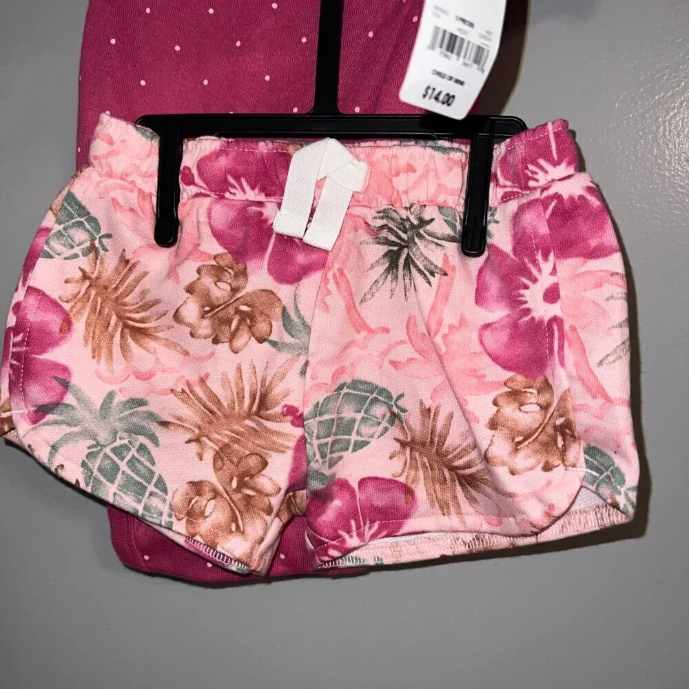 NWT Carter's Baby Girl Shorts Outfit Set, 3-Piece Giraffe Size 6-9M